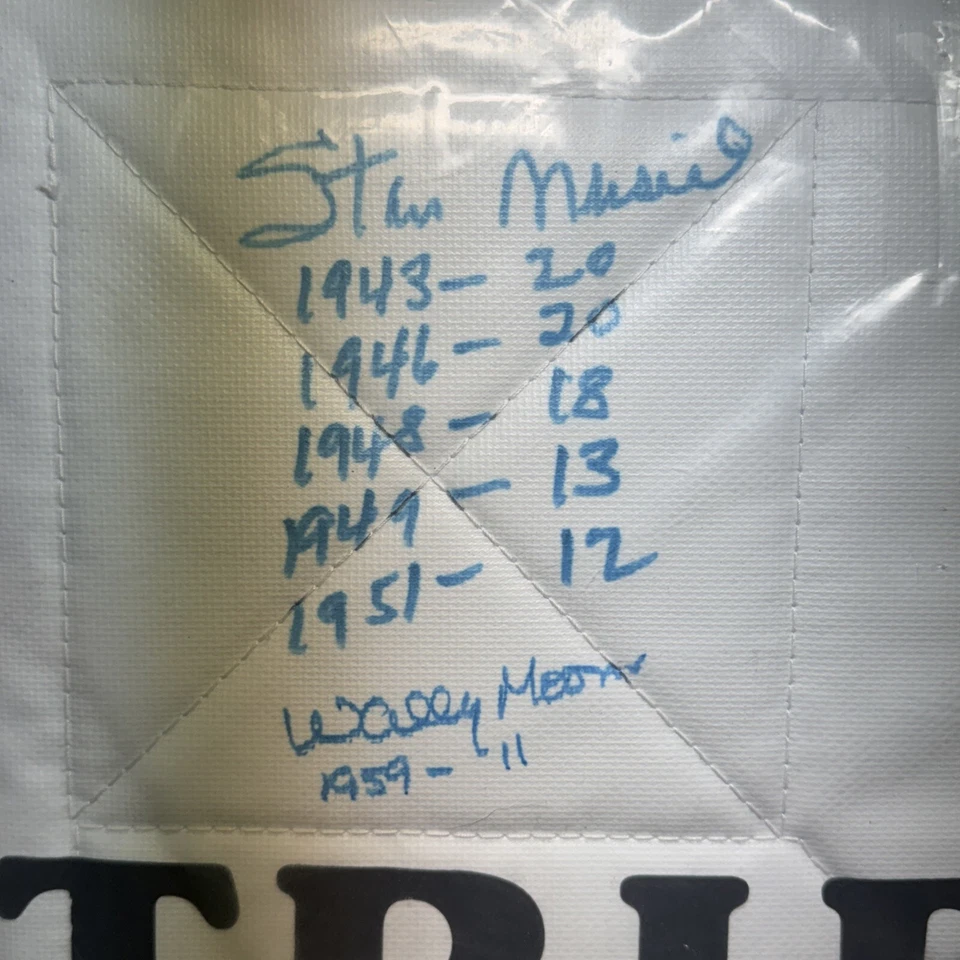 MLB Multi-signed Base Musial Moon Bowa Yount Unser Duncan Triples Stats- JSA - Image 2 of 4