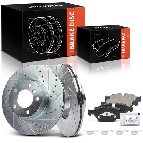 Front Drilled Brake Rotor & Ceramic Brake Pad for BMW E90 F30 E84 328i