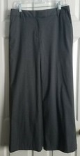 Liz Claiborne Audra Size 8 Grey Dress Pants Trousers Wide Leg Modern