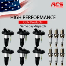 6X OEM Ignition Coils & 6X Iridium Spark Plugs For Chevy GMC Isuzu 4.2L V6 UF303