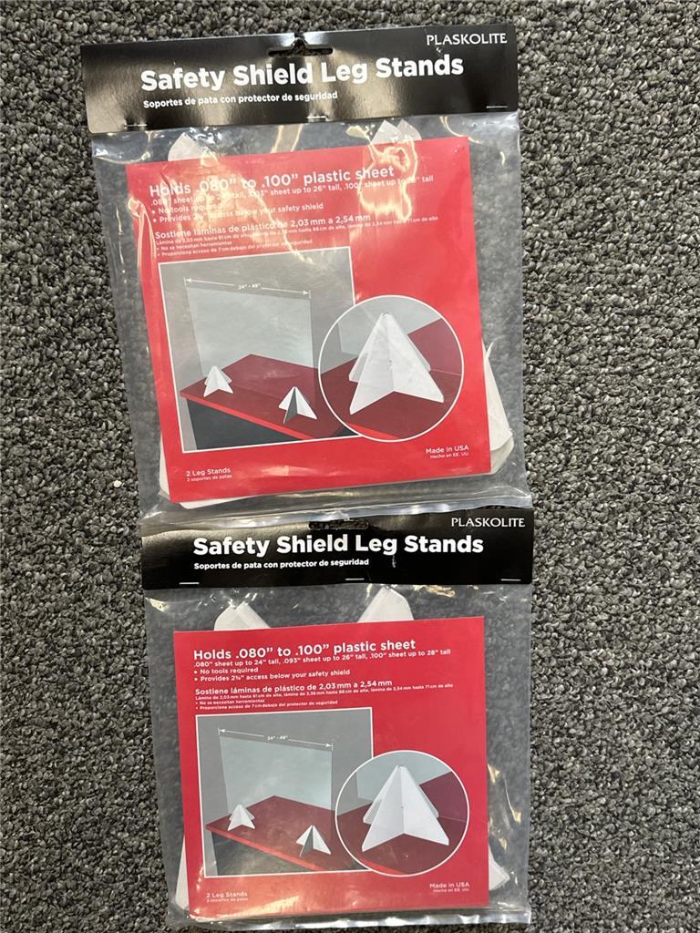 Plaskolite Thin Gauge Safety Shield Leg Stands Plaskolite Thin Gauge Safety Shield Leg Stands