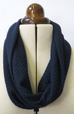 Handy Band/Small Scarf, Quilted Jersey Cotton, "Chelsea", Navy Blue, 23cm Wide.