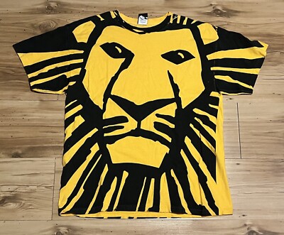 Vintage Disney Lion King Live Broadway Musical All Over Print Shirt Mens Large