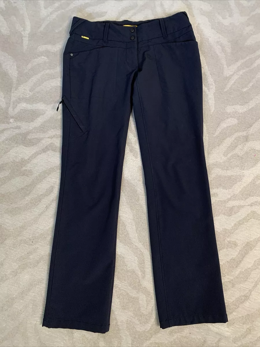 LOLE Women Sz 8 Black Straight Leg Stretch Hiking Pants Nylon Polyester  Snap Zip