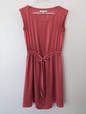 LOFT Coral Pink Tie Waist Dress Size XS