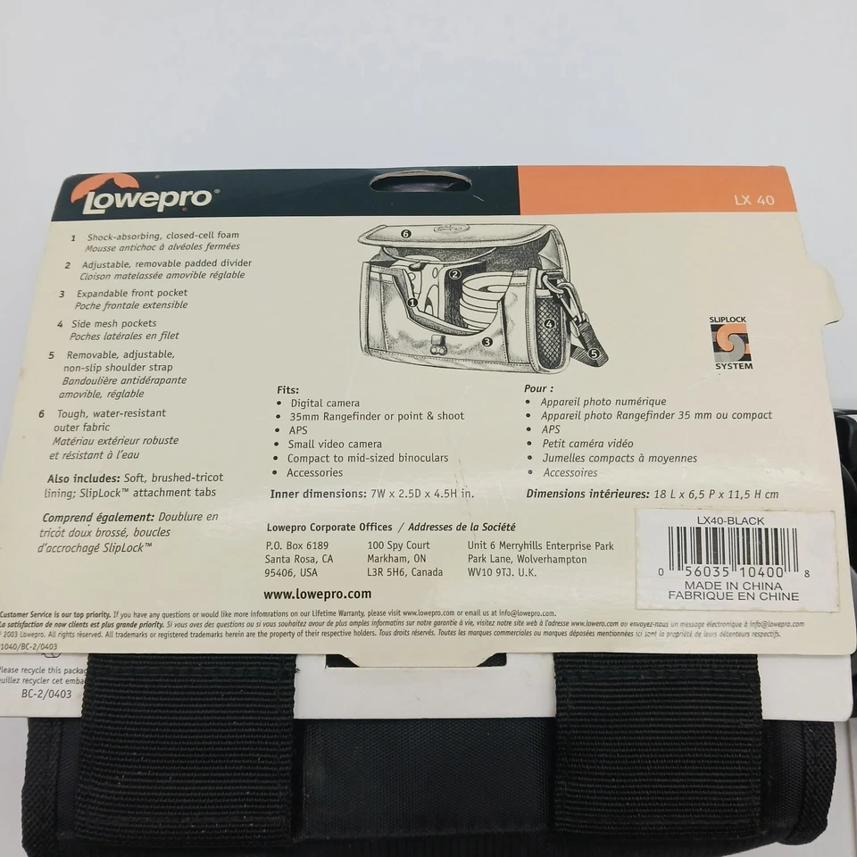 Lowepro Viewpoint LX 40 Case Go Pro Padded Camera Case Black - Image 3 of 3