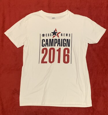 CBS News Campaign 2016 T-shirt LARGE Presidential Election Trump Clinton