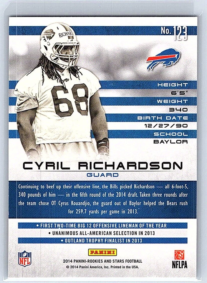 2014 Panini Rookies & Stars Longevity #123 Cyril Richardson Ruby - Image 2 of 2