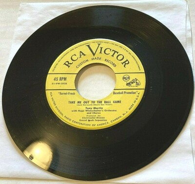 Tony Martin - Take Me Out to the Ball Game 45 RCA Victor Kernel-Fresh Baseball