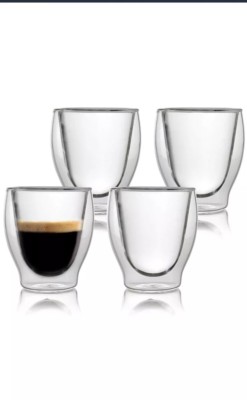 Caffé Italia Milano 4 x 60 ml doppelwandige Thermogläser - für Latte Macc