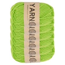 6Pcs Crocheting Yarn, 1.8mm Green 5 Ply Acrylic Yarn 150 G,328 Yards Total