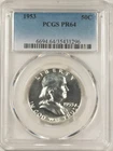 1953 PROOF FRANKLIN HALF DOLLAR - PCGS PR-64, WHITE! LOOKS GEM!