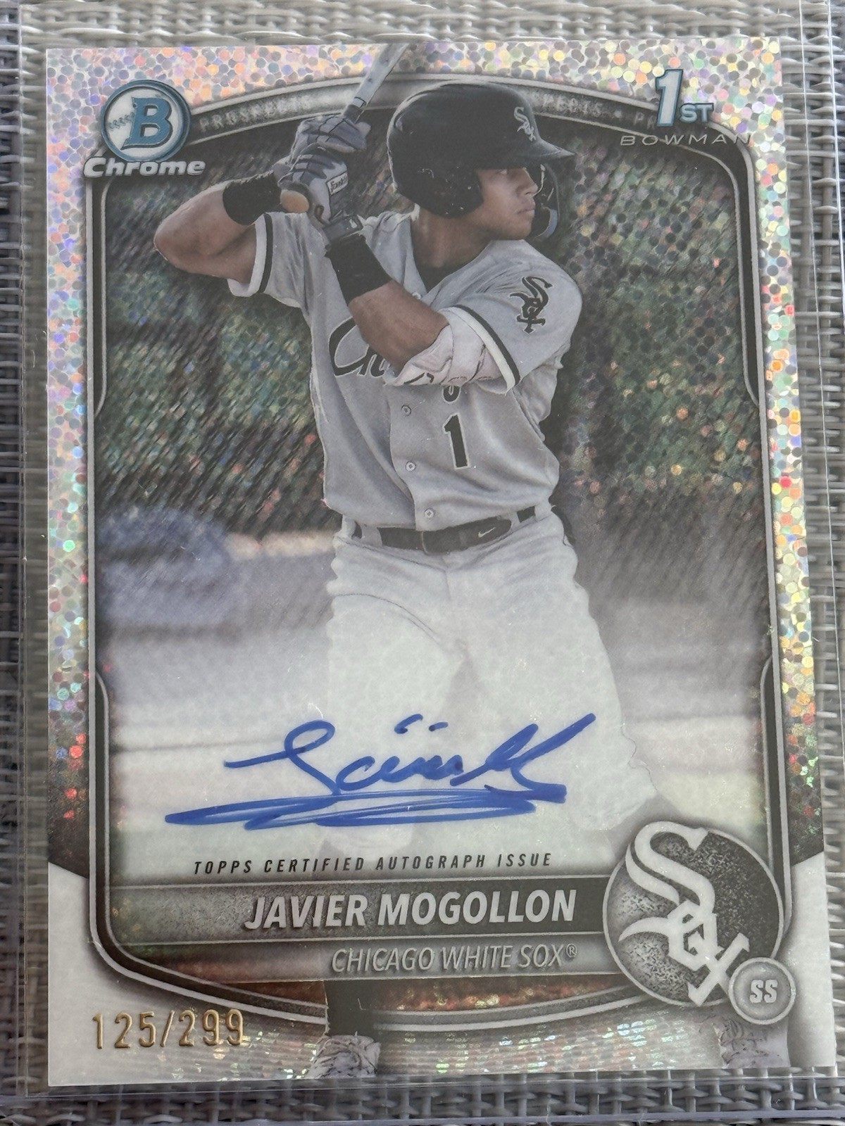 2025 Bowman Chrome Prospects #CPA-JMO Javier Mogollon 1st Speckle Auto /299