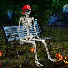 MyoGrip 5 Ft Skeleton Halloween Decorations, Full Body Life-Size Skeleton Pro...