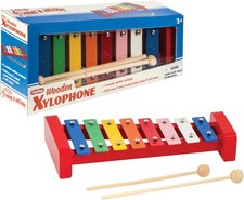 Kids' Wooden Xylophone Toy w/ Embossed Notes  2 Mallets