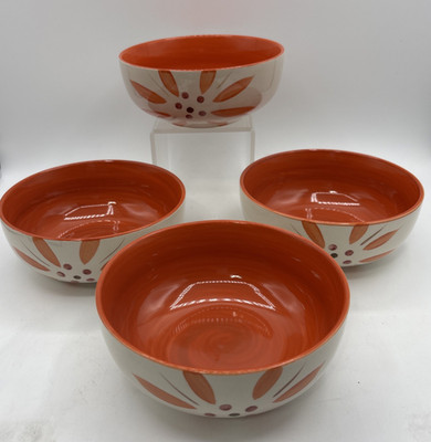 Set Of 4 Temptations BY TARA ''OLD WORLD Orange Spice Bowls 6 1/2''