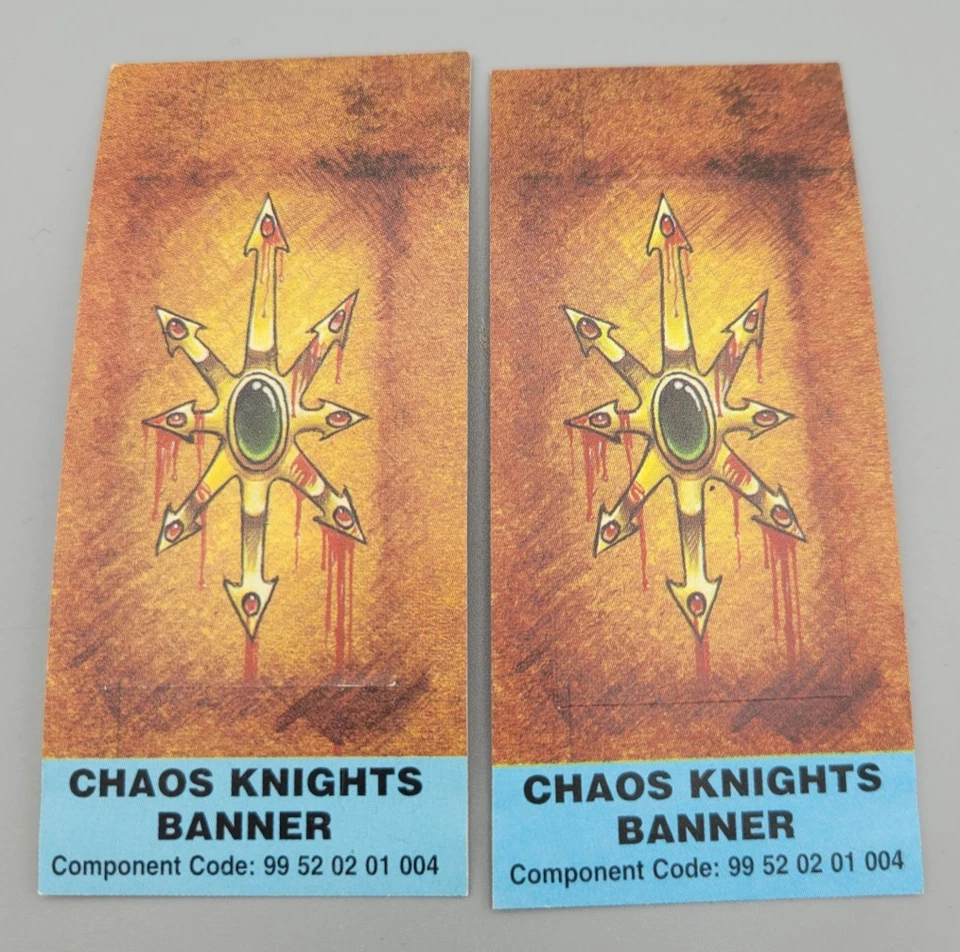 Warhammer Citadel Banner: 2x Chaos Knights Paper Banner - RAR!!  -Old World - Bild 1 von 2
