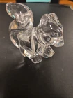 Bohemia Czech Republic Clear Glass 24% Lead Crystal Squirrel Figurine 3 ¼” tall