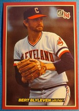 1984 Donruss Action All-Stars #45 Bert Blyleven Cleveland Indians Oversized Card