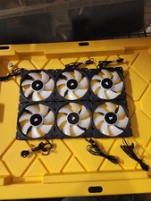 6 X Corsair ICUE ML120 RGB Black 120mm PWM Premium PC Fans - Never Used