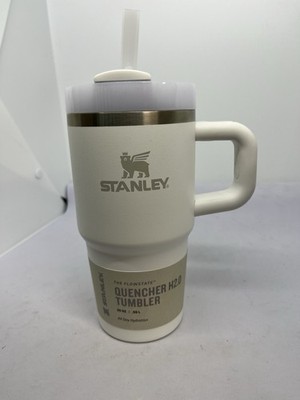 Stanley Quencher H2.0 FlowState 20 oz Tumbler White Cream Straw Handle NEW