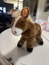 Steiff Fenny Horse Plush Poseable Legs Brown Cream Stuffed Animal NWT