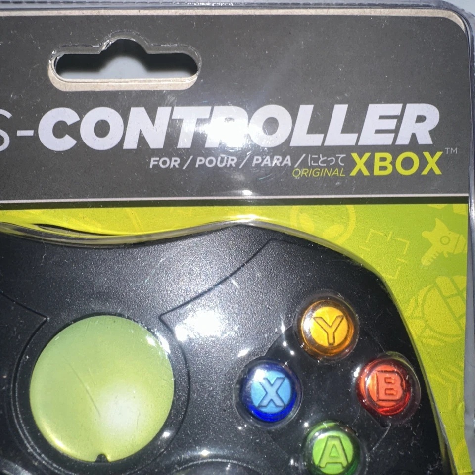 Old Skool Green Wired S-Type Controller for (Original XBOX) - Image 3 of 4
