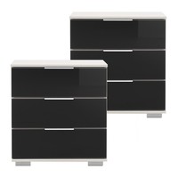 Nachttisch Nachtschrank 2Er Set Konsole Nachtkonsole Boxspringbetten Weiß