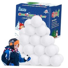 Fake Snow Balls, Soft Indoor Snow Ball for Fight Set, Plush Artificial 20 PCS