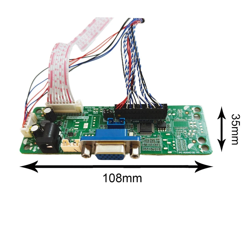 17.3" 1600x900 220 nits TFT LCD Screen and VGA LVDs Controller Board 40 pins - Bild 2 von 4
