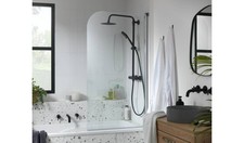 1375x750mm Half Frame Bath Shower Screen Silver Modern Bathroom Fitting
