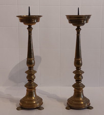 Große antike Altarleuchter Messing Paar 45cm Kirchenleuchter massiv alt
