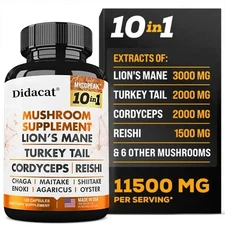 10x Mushroom Complex Supplement, Lions Mane, Reishi, Shiitake, Immune Gummies
