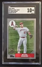 2022 Topps Mike Trout 1987 35th Anniversary Black /299 Angels SP 87TB-36 SGC 10