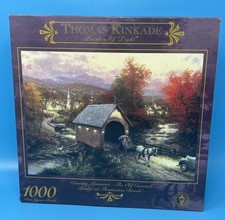 VTG Thomas Kinkade CEACO 1000Pc Jigsaw Old Covered Bridge FACTORY SEALED