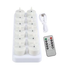 Rechargeable Tea Lights Candles, 12 Pcs Rechargeable Candles with Remote5039