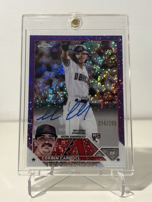 2023 Topps Chrome Corbin Carroll Rookie Auto Purple Speckle #/299 Diamondbacks