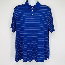 Champion Men's Blue Golf Polo Shirt Stripe Duo Dry Size XL Short Sleeve Pullover