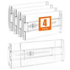 4 Pack Drawer Dividers for Clothes 4"High 10"-17"Drawer Adjustable Expandable