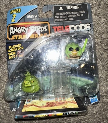 ANGRY BIRDS STAR WARS Kit Fisto Bird & Jabba the Hutt Pig Series 2 TELEPODS 2Pk