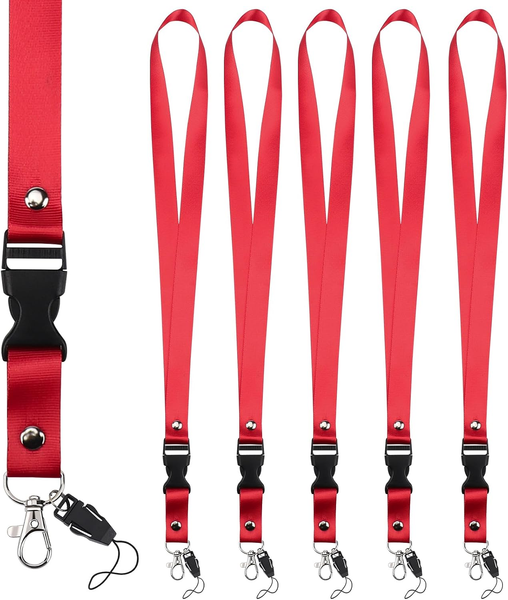 Segus SchlüSselband 5 StüCk, SchlüSselband Rot, SchlüSselanhäNger Lang, Lanyard-image