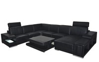 Leder Sofa Couch Polster Eck Sitz Garnitur U Form Ecke Couchen Wohnlandschaft