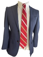 SUITSUPPLY TRAVELER, SOLID DARK BLUE ITALIAN WOOL BLAZER, SIZE 34R
