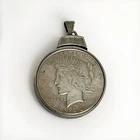 1922 Peace Dollar Coin Lighter Sterling Silver Double Sided w/ Nickel Bezel
