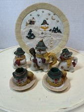 1990  s Miniature Snowman Tea Set