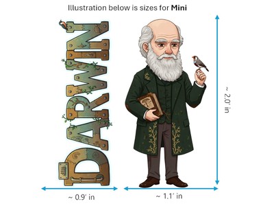 Charles Darwin Sticker and Magnet   Architect of Natural Selection Scikins    Pi