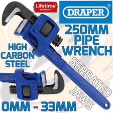 DRAPER Adjustable Pipe Wrench Stillson Type Monkey Wrench Plumping Spanner 250mm