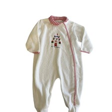 Vintage 90's Carter's "My First Christmas" Embroidered Footie Pajamas 6-9M