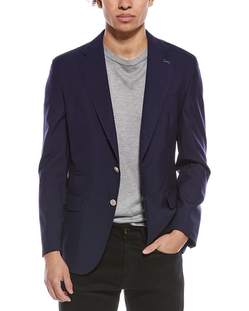 Eleventy Wool - Silk-Blend Jacket Mens 50 288590₽