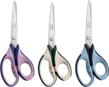 3 Pack Office Scissors All Purpose Titanium Coated Blades, Ergonomic Colorful
